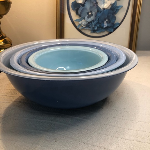 Vintage Moody Blues Pyrex Mixing Bowl Set Of 4 - Picture 11 of 11